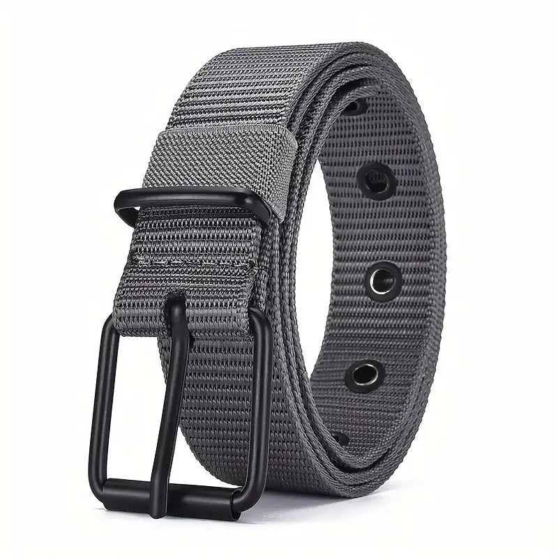 1pc Mens Durable Nylon Canvas Belt - Heavy-Duty Tactical Work Belt with Stylish Quick-Release Prong Buckle for Everyday Wear